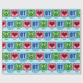 Papier Cadeau Peace Love Occupational Therapy Christmas (Plat)