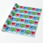 Papier Cadeau Peace Love Occupational Therapy Christmas<br><div class="desc">Cute occupational therapist wrapping paper for Christmas toxits featuring a peace sign,  heart,  and OT. Les thérapies "peace love occupational" sont toxiques.</div>