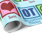 Papier Cadeau Peace Love Occupational Therapy Christmas (Coin rond)
