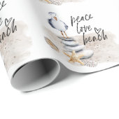 Papier Cadeau Peace Love Plage Plage Plage Plage Plage Plage Pla (Coin rond)