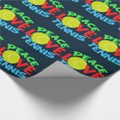 Papier Cadeau Peace Love Tennis Blue Christmas (Coin)