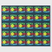 Papier Cadeau Peace Love Tennis Blue Christmas (Plat)