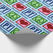 Papier Cadeau Peace Love Thérapie physique Noël (Coin)