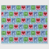 Papier Cadeau Peace Love Thérapie physique Noël (Plat)