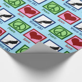 Papier Cadeau Peace Love Water Ski (Coin)