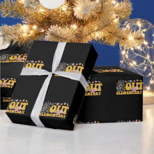 Papier Cadeau Peace Out Élémentaire Super Dernier Jour De L'Écol