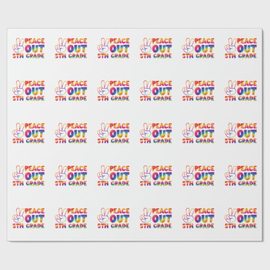 Papier Cadeau Peace Out Teinture de 5e année Teinture de Dernier (Plat)