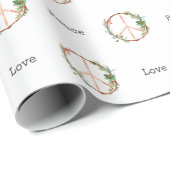 Papier Cadeau Peace Sign Love Rustic Botanical Christmas (Coin rond)