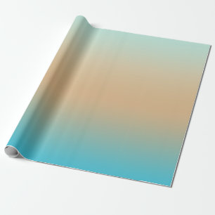 Papier Cadeau Peach Aqua Ombre