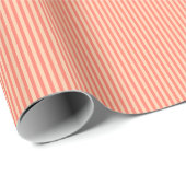 Papier Cadeau Peach Coral Orange Modern Stripe Pattern Simple (Coin rond)