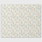 Papier Cadeau Peach Floral Bridal Shower (Plat)