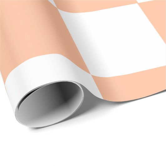 Papier Cadeau Peach Fuzz À damiers En vichy Motif (Coin rond)