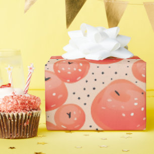 Papier Cadeau Peach Fuzz Abstrait Botanical Fruity Motif 10