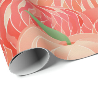 Papier Cadeau Peach Fuzz Abstrait Botanical Fruity Motif 11