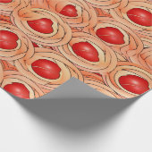 Papier Cadeau Peach Fuzz Abstrait Botanical Fruity Motif 16 (Coin)