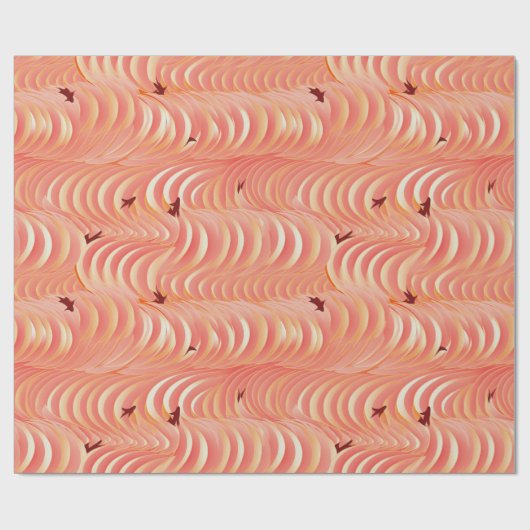 Papier Cadeau Peach Fuzz Abstrait Botanical Fruity Motif 6 (Plat)