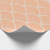 Papier Cadeau Peach Fuzz, Motif de pamplemousse rose juteux (Coin)