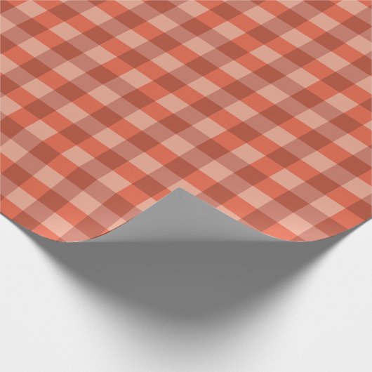Papier Cadeau Peach Fuzz Orange Checkerboard Motif (Coin)