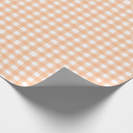 Papier Cadeau Peach Motif Plaid Classic En vichy (Coin)