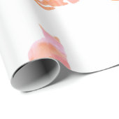 Papier Cadeau Peach Pink Kitty Motif (Coin rond)