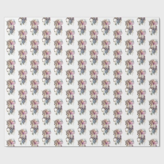 Papier Cadeau Peach Pink Unicorn Dream (Plat)