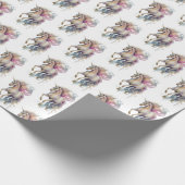 Papier Cadeau Peach Pink Unicorn Dream (Coin)