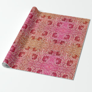 Papier Cadeau Peach rose vintage William Morris Pimpernel