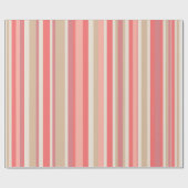 Papier Cadeau Peach Stripes Blush Pastel Motif rayé rose (Plat)
