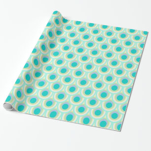 Papier Cadeau Peacock aqua vert bleu motif enveloppé