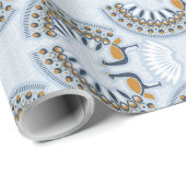 Papier Cadeau Peacock Art déco rétro (Coin rond)