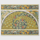 Papier Cadeau Peacock Art Nouveau Style rond design complexe (Plat)