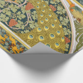 Papier Cadeau Peacock Art Nouveau Style rond design complexe (Coin)