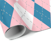 Papier Cadeau Peacock bleu rose gris gris gris gris blanc Jacqua (Coin rond)