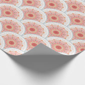 Papier Cadeau Peacock Feathers, Floral Round Ornament. (Coin)