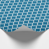 Papier Cadeau Peacock, Motif Quatrefoil Marocain Blanc #4 (Coin)