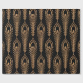 Papier Cadeau Peacock plumes motif de luxe sans soudure. Orienta (Plat)