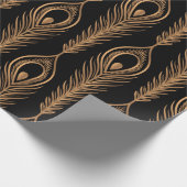 Papier Cadeau Peacock plumes motif de luxe sans soudure. Orienta (Coin)