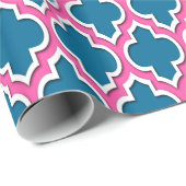 Papier Cadeau Peacock rose chaud Marocain #4DS (Coin rond)