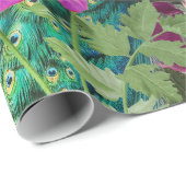 Papier Cadeau Peacock vintage pour toutes les occasions (Coin rond)