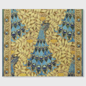 Papier Cadeau Peacocks Birds Rowan Trees Art Nouveau (Plat)