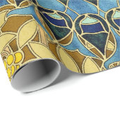 Papier Cadeau Peacocks Birds Rowan Trees Art Nouveau (Coin rond)