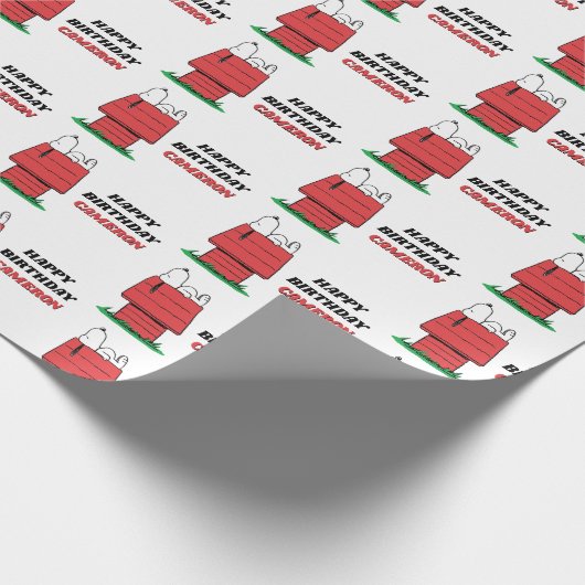 Papier Cadeau Peanuts Snoopy Dog House Birthday Wrapping Paper (Coin)