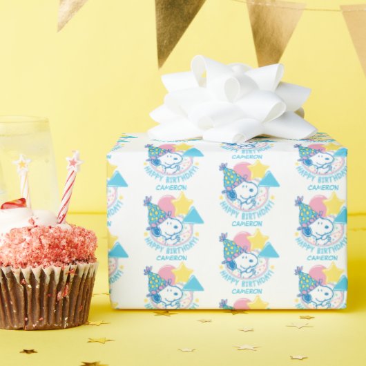 Papier Cadeau PEANUTS | Snoopy Joyeux Ballons d'anniversaire (Fête d'anniversaire)