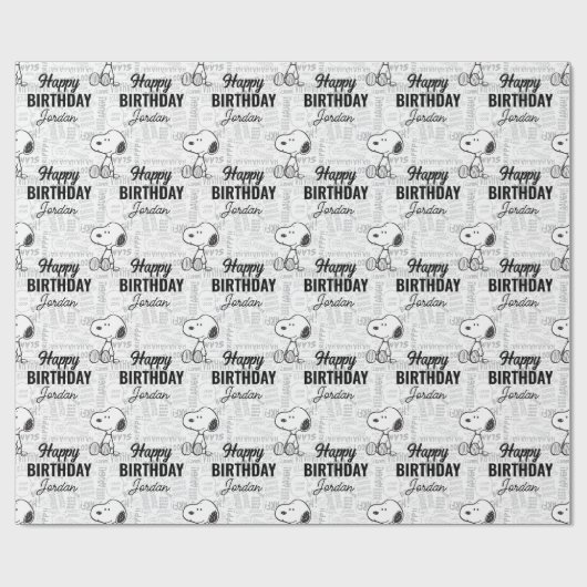 Papier Cadeau PEANUTS | Snoopy on Black White Comics (Plat)