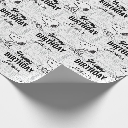 Papier Cadeau PEANUTS | Snoopy on Black White Comics (Coin)