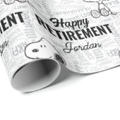 Papier Cadeau PEANUTS | Snoopy on Black White Comics (Coin rond)