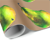 Papier Cadeau Pear art mignon aquarelle fruit (Coin rond)