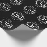 Papier Cadeau Pearl 30e anniversaire du mariage 30 ans<br><div class="desc">Un design pour célébrer 30 ans de mariage. Ce design a un design de laurier de couleur blanche sur un arrière - plan noir. Pearl est le cadeau traditionnel pour cette occasion. Le texte dit nacre 30 ans anniversaire. Un design romantique pour célébrer vos 30 ans de mariage. Si vous...</div>