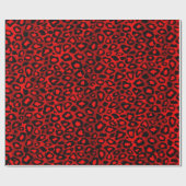 Papier Cadeau Peau d'animal rouge léopard exotique (Plat)