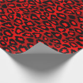Papier Cadeau Peau d'animal rouge léopard exotique (Coin)